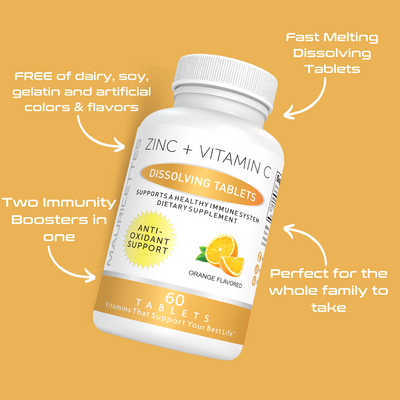 Zinc with Vitamin C Dissolving Tablets - BEST BUY DATE 09/23