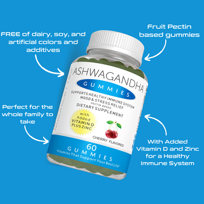 Ashwagandha with Vitamin D and Zinc Gummies - BEST BUY DATE 09/23
