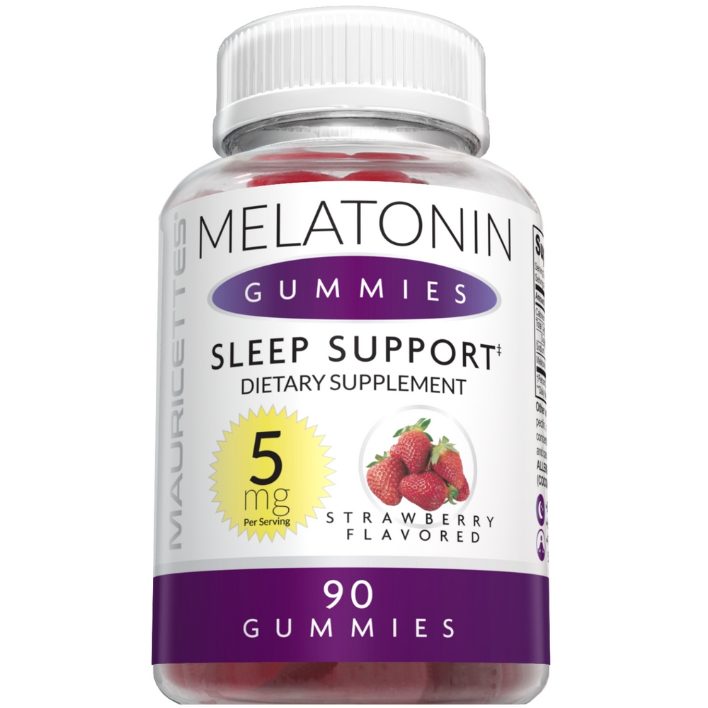 Mauricettes strawberry-flavored melatonin gummies bottle